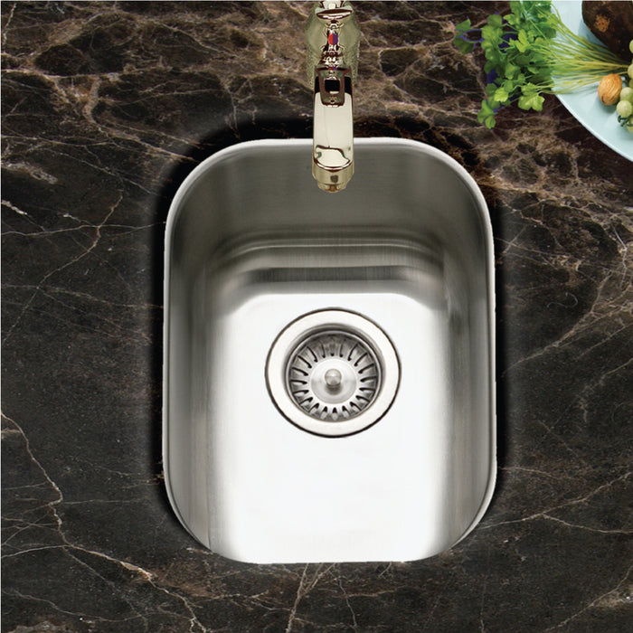 Houzer CS-1407-1 Club 14" Stainless Steel Undermount Medium Bar and Prep Sink with Strainer