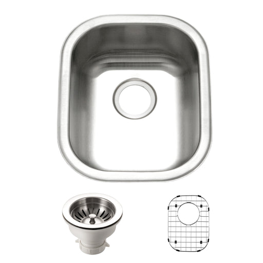 Houzer CS-1407-C Club 14" Stainless Steel Undermount Medium Bar and Prep Sink