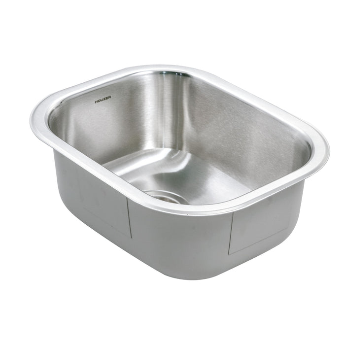 Houzer CS-1407-C Club 14" Stainless Steel Undermount Medium Bar and Prep Sink with Strainer & Bottom Grid