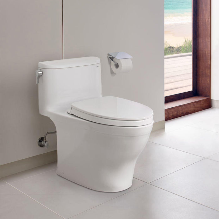 TOTO CST642CUFGAT40#01 Nexus 1.0 GPF One Piece Elongated Universal Height Toilet with Tornado Flush - Less Seat