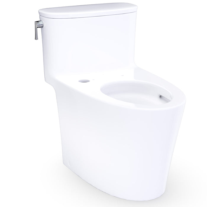 TOTO CST686CEFGAT40#01 Aurora One-Piece Washlet+ Universal Height 1.28 GPF Elongated Toilet, No Seat