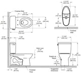 TOTO CST776CEG#01 Drake Two-Piece Elongated Regular Height Toilet with 1.28 GPF Tornado Flush