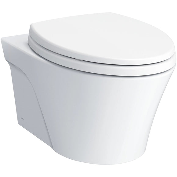 TOTO CWT426CMFG#MS AP Wall Hung Skirted Toilet with In-Wall Tank and Silver Push Button