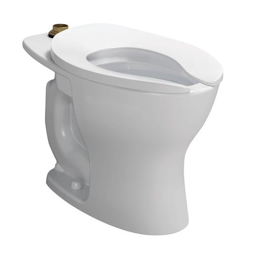 Commercial floor-mounted elongated toilet with top spud connection, Universal Height, and TORNADO FLUSH bowl design