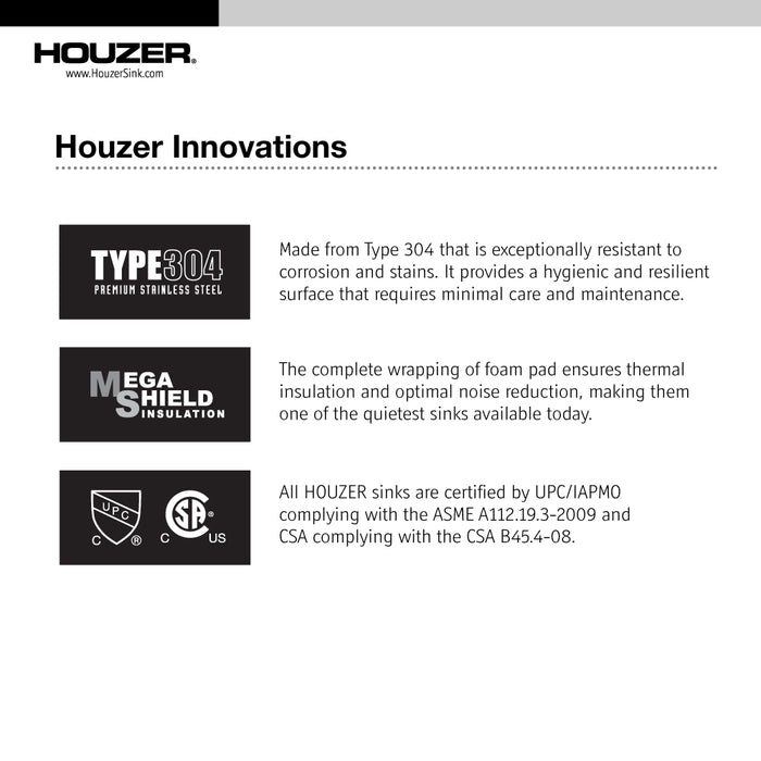 Houzer CTB-3285 Contempo Trough 32" Stainless Steel Undermount Single Bowl Bar Sink with Strainer & Grid