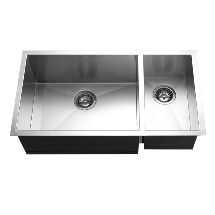 Houzer CTO-3370SR Contempo 33" Stainless Steel Undermount 70/30 Double Right Prep Bowl Kitchen Sink