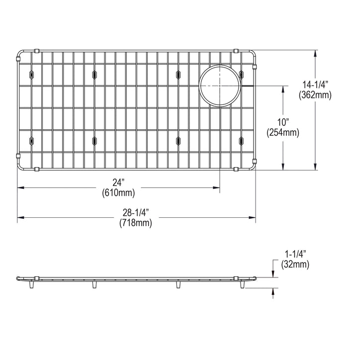 Elkay CTXBG2814 Stainless Steel 28-1/4" x 14-1/4" x 1-1/4" Bottom Grid in Polished Stainless Steel
