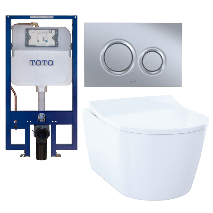 TOTO CWT427227CMFG#MS RP Wall-Hung Toilet and In-Wall Tank System, Matte Silver