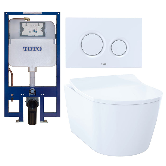 TOTO CWT427227CMFG#WH RP Wall-Hung Toilet and In-Wall Tank System, Cotton White