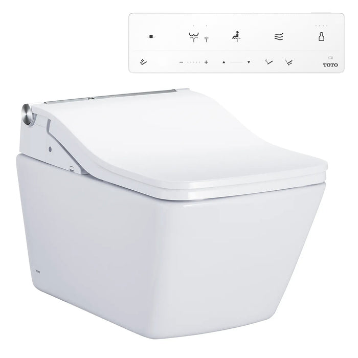 TOTO CWT4494549CMFGNA#MS WASHLET+ SP Wall-Hung Square Toilet with SW Bidet Seat and In-Wall Dual-Flush Tank