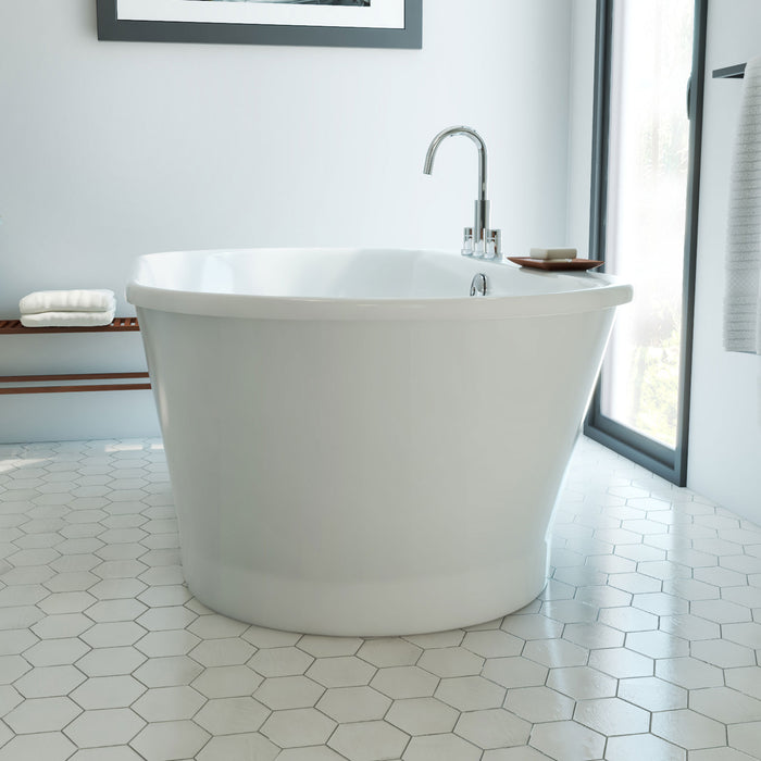 DreamLine BTCB6635HFXXC00 Caribbean 66" x 36" Freestanding Oval 48 Gallon Soaking Bathtub in White