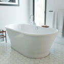 DreamLine BTCB6635HFXXC00 Caribbean 66-inch Freestanding Oval 48 Gallon Soaking Bathtub in White