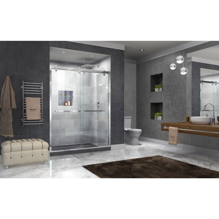 DreamLine SHDR-1560760-08 Cavalier 56-60"W x 77 3/8"H Semi-Frameless Bypass Sliding Shower Door in Polished Stainless Steel