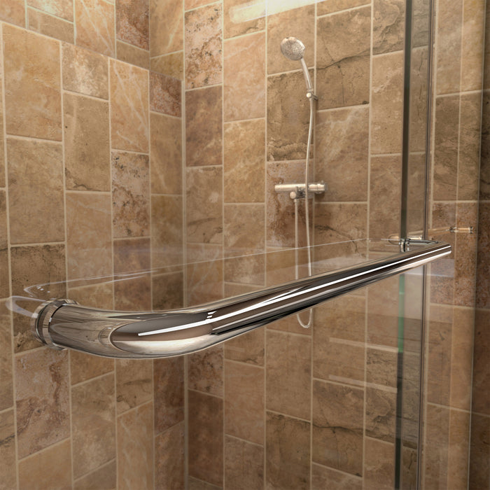 DreamLine DL-6943C-22-01 Charisma 36"D x 60"W x 78 3/4"H Frameless Bypass Shower Door in Chrome with Center Drain Biscuit Base