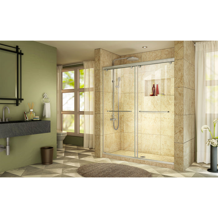 DreamLine SHDR-1360760-04 Charisma 56-60"W x 76"H Frameless Bypass Sliding Shower Door in Brushed Nickel