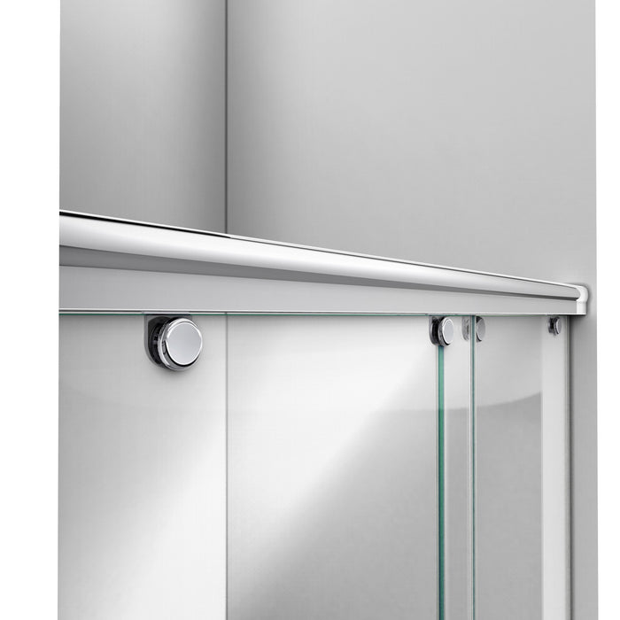 DreamLine DL-6943C-22-01 Charisma 36"D x 60"W x 78 3/4"H Frameless Bypass Shower Door in Chrome with Center Drain Biscuit Base
