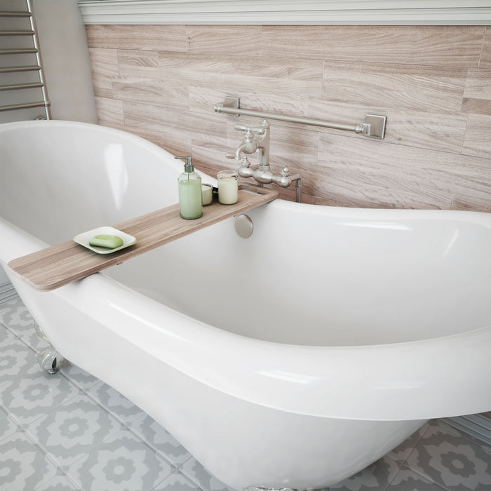 DreamLine BTCP6928HFXXC04 Chesapeake 69" L x 31"H Acrylic Freestanding Bathtub with Brushed Nickel Finish
