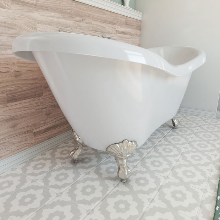 DreamLine BTCP6928HFXXC04 Chesapeake 69" L x 31"H Acrylic Freestanding Bathtub with Brushed Nickel Finish