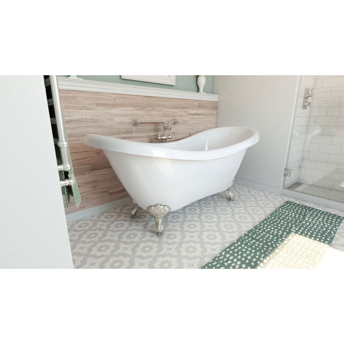DreamLine BTCP6928HFXXC04 Chesapeake 69" L x 31"H Acrylic Freestanding Bathtub with Brushed Nickel Finish