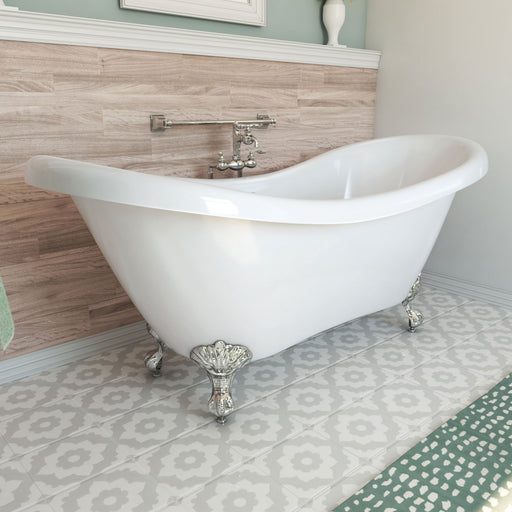 DreamLine BTCP6928HFXXC01 Chesapeake 69" x 31" Acrylic Freestanding Bathtub with Chrome Finish