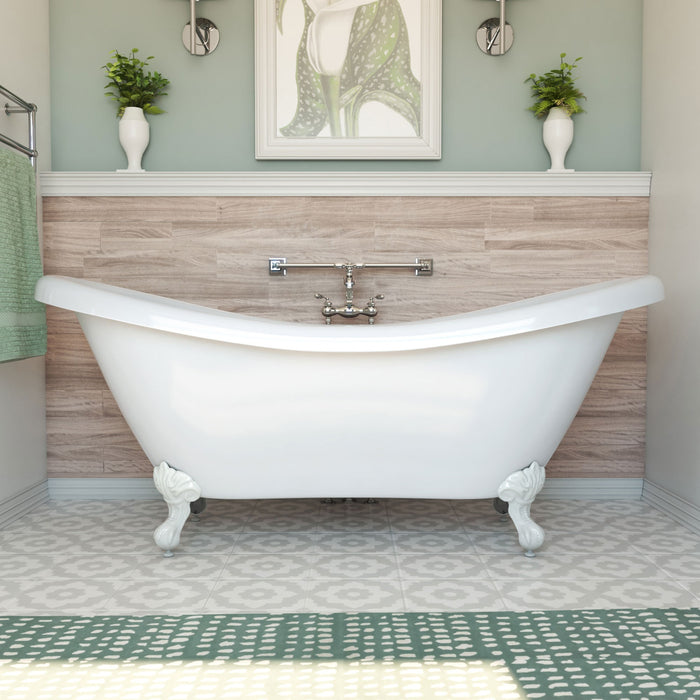 DreamLine BTCP6928HFXXC00 Chesapeake 69" L x 31"H Acrylic Freestanding Bathtub with White Finish