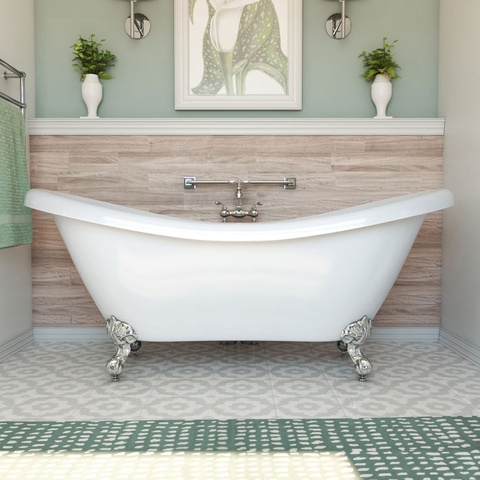 DreamLine BTCP6928HFXXC01 Chesapeake 69" L x 31"H Acrylic Freestanding Bathtub with Chrome Finish
