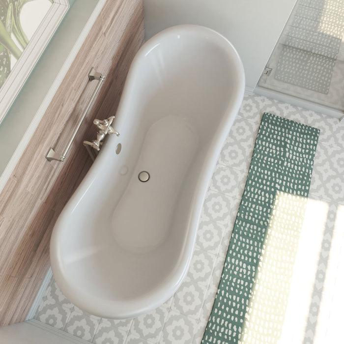 DreamLine BTCP6928HFXXC04 Chesapeake 69" L x 31"H Acrylic Freestanding Bathtub with Brushed Nickel Finish