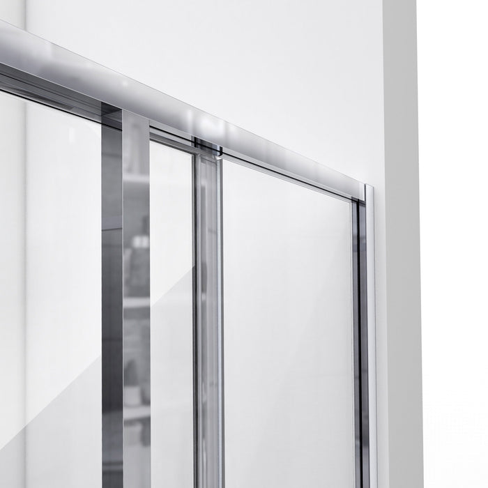 DreamLine DL-6710-01 Cornerview 36"D x 36"W x 74 3/4"H Framed Sliding Shower Enclosure in Chrome with White Acrylic Base Kit - Bath4All
