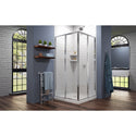 DreamLine DL-6710-01 Cornerview 36"D x 36"W x 74 3/4"H Framed Sliding Shower Enclosure in Chrome with White Acrylic Base Kit - Bath4All