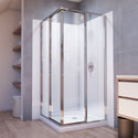 DreamLine E2813636XXQ0001 Cornerview Sliding Shower Enclosure, Base,, White Wall Kit in Chrome