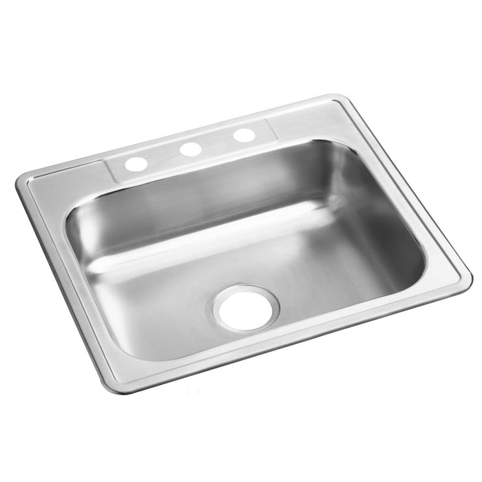 Elkay D125223 Stainless Steel 3-Hole Single-Bowl Drop-In Sink