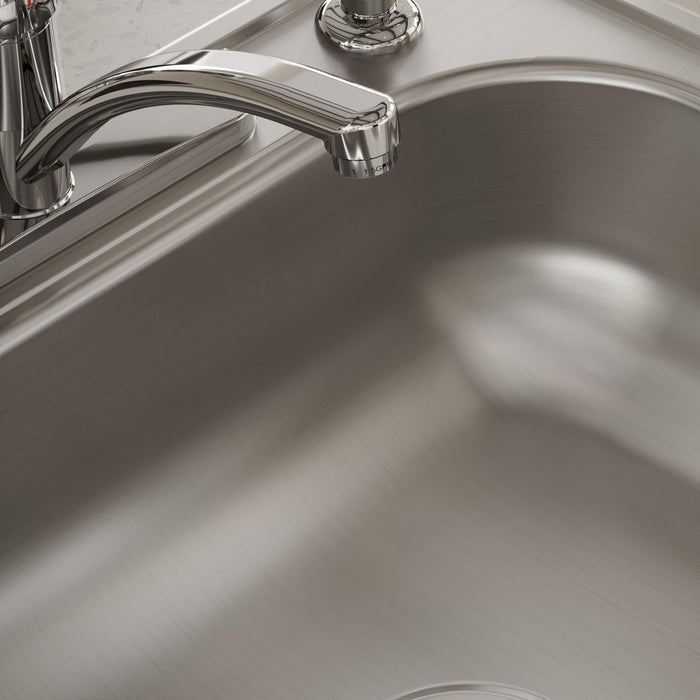 Elkay D125224 25" x 22" Stainless Steel 4-Hole Single-Bowl Drop-In Sink in Satin