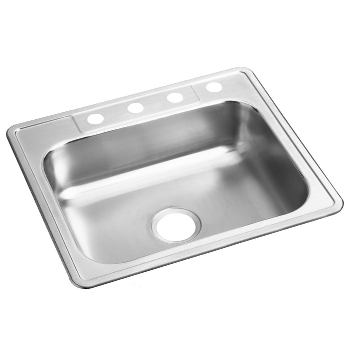Elkay D125224 Stainless Steel 4-Hole Single-Bowl Drop-In Sink