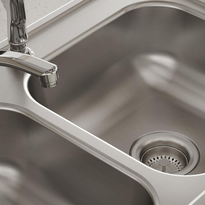 Elkay D233192 33" x 19" Stainless Steel 2-Hole Double-Bowl Drop-In Sink in Satin