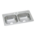 Elkay D233192 Stainless Steel 2-Hole Double-Bowl Drop-In Sink