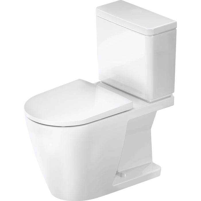 Duravit D4031100 D-Neo 1.28 GPF Rimless Elongated Two Piece Toilet in White with Seat