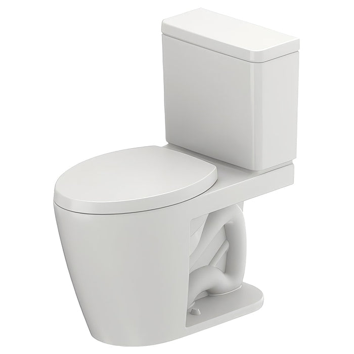 Duravit D40315AA D-Neo PRO Series 1.28 GPF Rimless Elongated Two Piece Toilet, Left Lever Flush