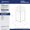DreamLine DL-6150-01 Cornerview 36"D x 36"W x 76 3/4"H Framed Sliding Shower Enclosure in Chrome with White Base and Backwalls - Bath4All
