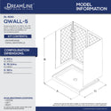 DreamLine DL-6190R-01 32"D x 60"W x 76 3/4"H Right Drain Acrylic Shower Base and QWALL-5 Backwall Kit In White - Bath4All