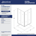 DreamLine DL-6710-01 Cornerview 36"D x 36"W x 74 3/4"H Framed Sliding Shower Enclosure in Chrome with White Acrylic Base Kit - Bath4All