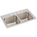 Elkay DLR2918104 Stainless Steel 4-Hole Double-Bowl Drop-In Kitchen Sink