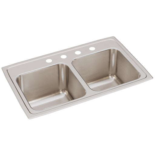 Elkay DLR2918104 Stainless Steel 4-Hole Double-Bowl Drop-In Kitchen Sink