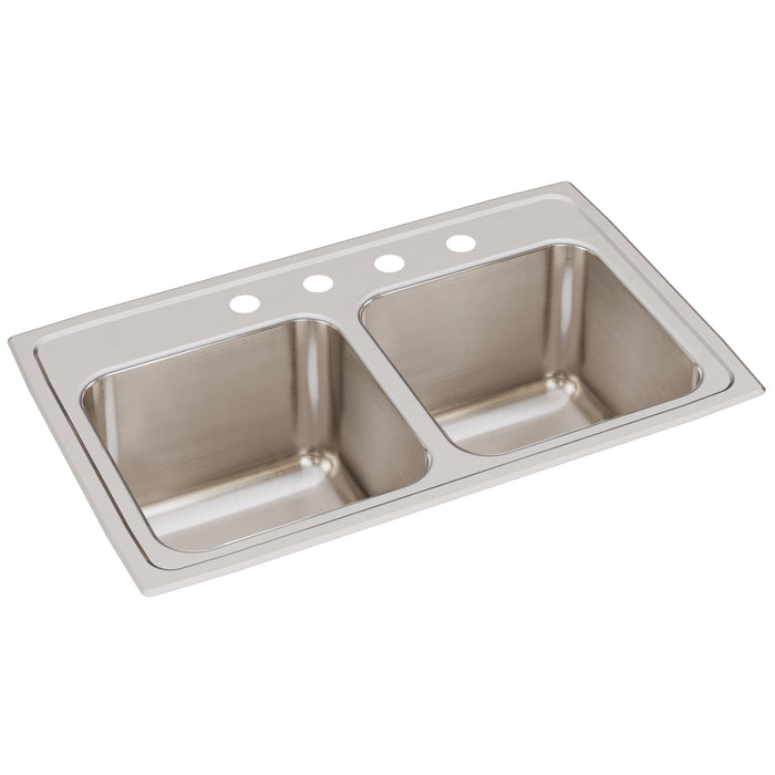 Elkay DLR2918104 Stainless Steel 4-Hole Double-Bowl Drop-In Kitchen Sink
