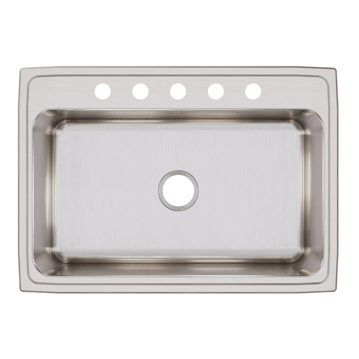 Elkay DLR3122105 31" x 22" Stainless Steel 5-Hole Single-Bowl Drop-In Kitchen Sink in Lustrous Satin