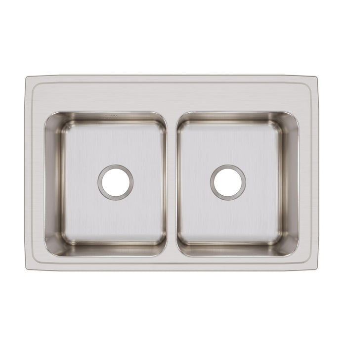 Elkay DLR3322120 33" x 22" Stainless Steel Double-Bowl Drop-In Kitchen Sink in Lustrous Satin