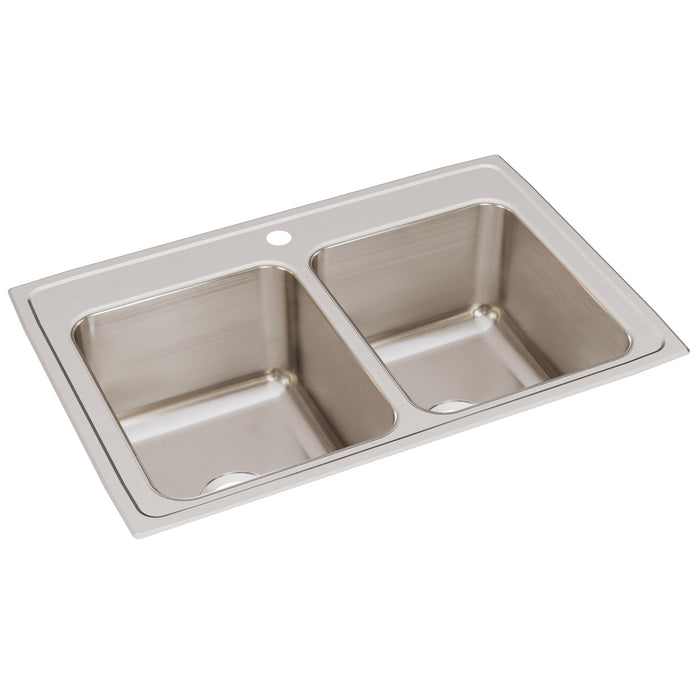 Elkay DLR3322121 Stainless Steel 1-Hole Double-Bowl Drop-In Kitchen Sink