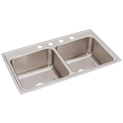 Elkay DLR3722104 Stainless Steel 4-Hole Double-Bowl Drop-In Kitchen Sink