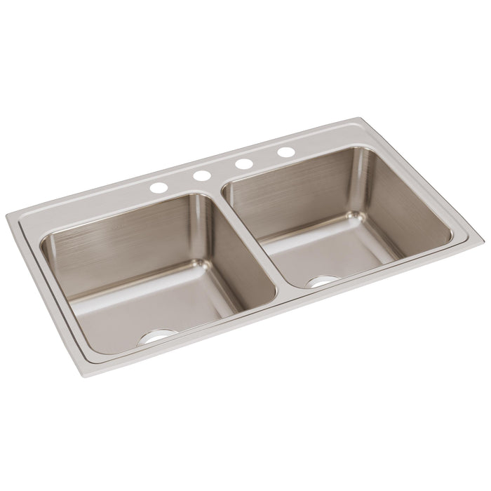 Elkay DLR3722104 Stainless Steel 4-Hole Double-Bowl Drop-In Kitchen Sink