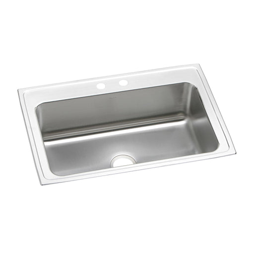 Elkay DLRS3322102 Stainless Steel 2-Hole Single-Bowl Drop-In Kitchen Sink