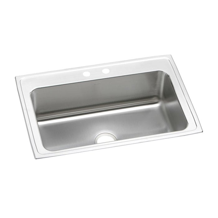Elkay DLRS3322102 Stainless Steel 2-Hole Single-Bowl Drop-In Kitchen Sink